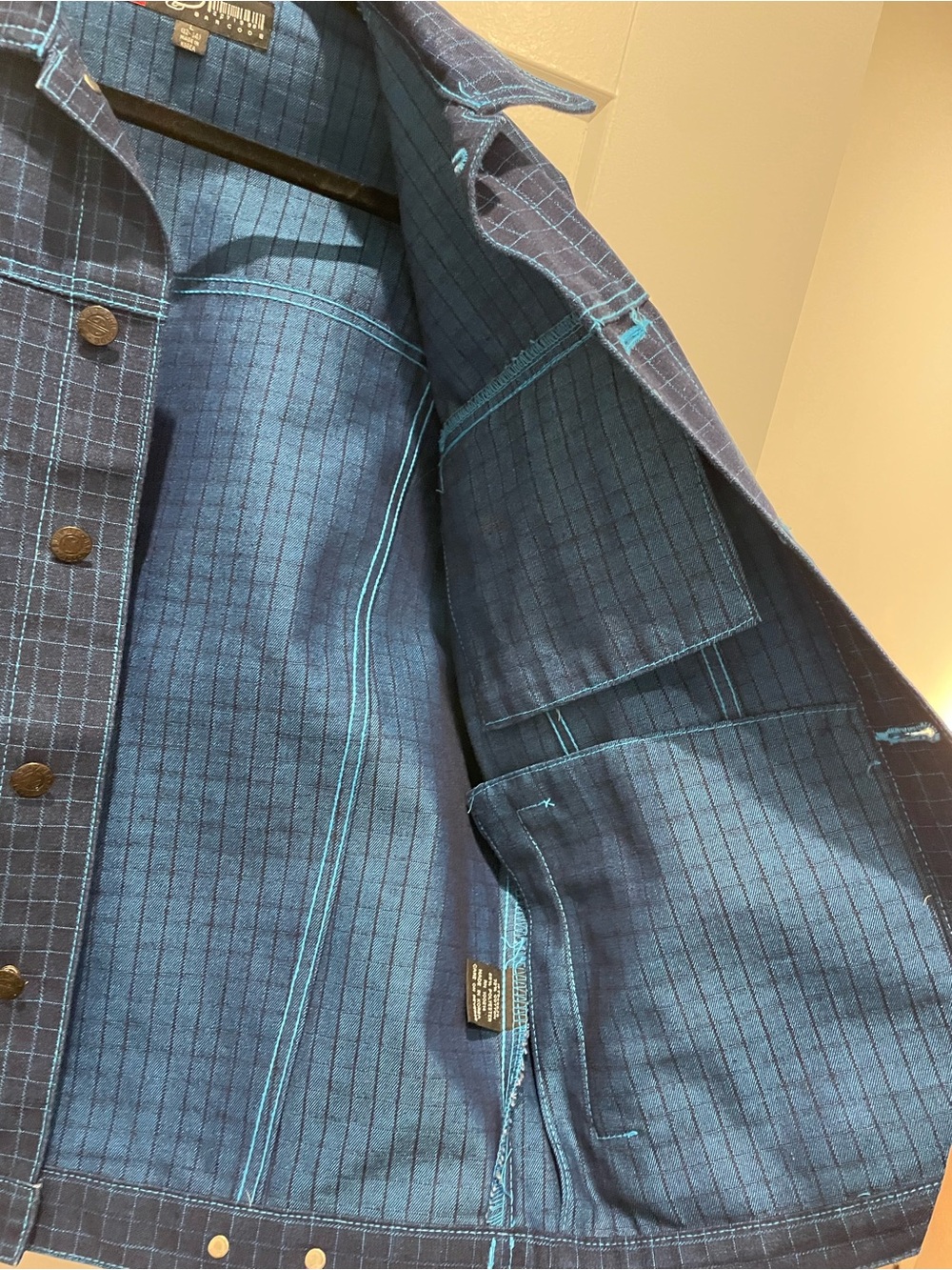 Barcode Navy Grid Jacket - Picture 4 of 7